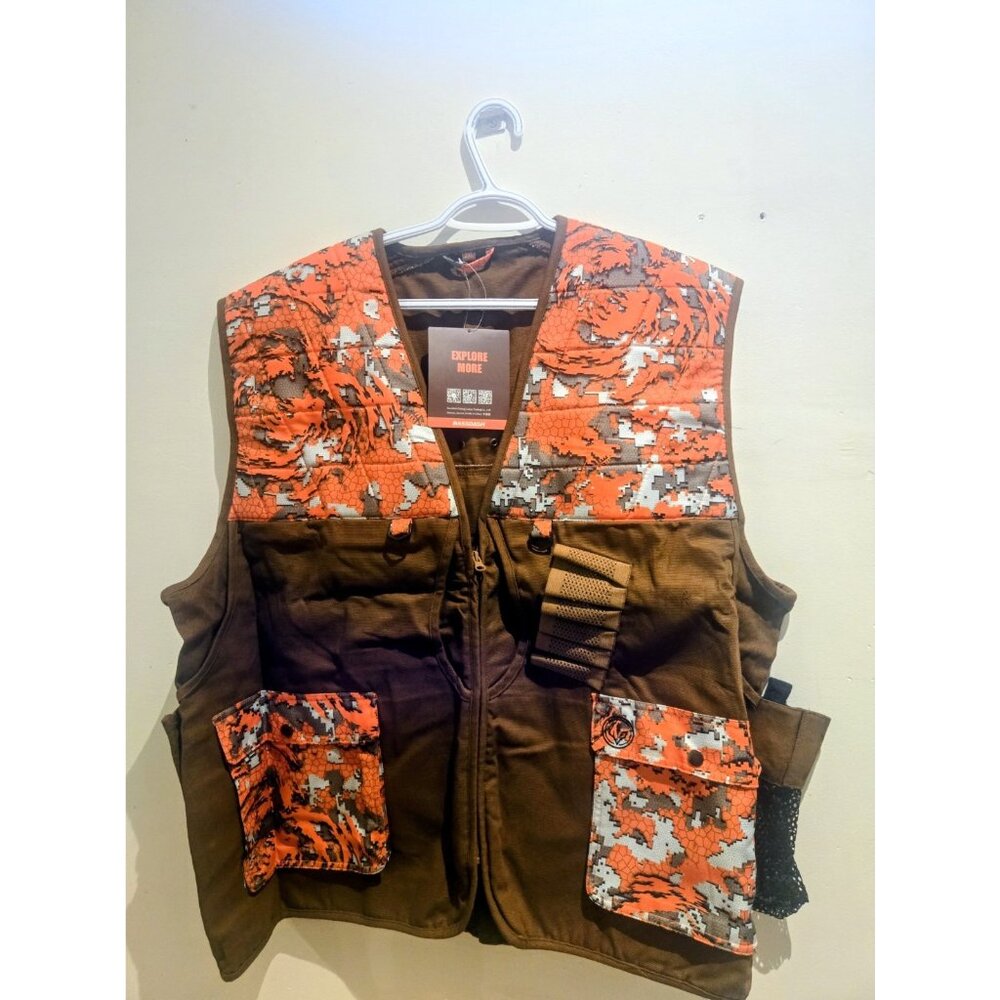 Bassdash Hunting Vest FV11 Brown/Flame Camo Sz. 2XL